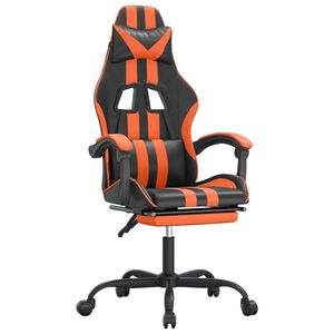 vidaXL Gaming-Stuhl mit Fu&szlig;st&uuml;tze Schwarz und Orange Kunstleder
