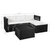 vidaXL 3-tlg. Garten-Lounge-Set Poly Rattan Schwarz und Wei&szlig;