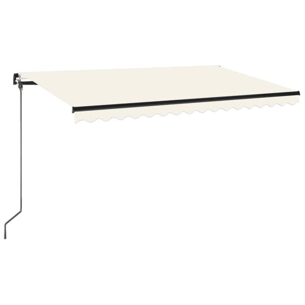 vidaXL Markise Manuell Einziehbar mit LED 400x350 cm Creme