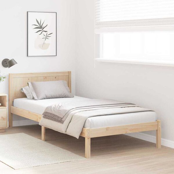 vidaXL Bettgestell Braun 75 x 190 cm Massivholz Kiefer