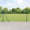 vidaXL Zaun mit Pfosten Gr&uuml;n 1 x 25 m Stahl und PVC