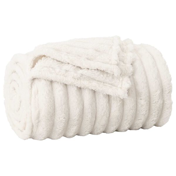 vidaXL &Uuml;berwurfdecke Creme 200 x 150 cm Fleece
