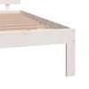 vidaXL Massivholzbett Wei&szlig; 135x190 cm