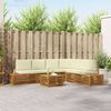 vidaXL Outdoor-Sofagarnitur mit Kissen 7 St&uuml;ck Natur und Creme
