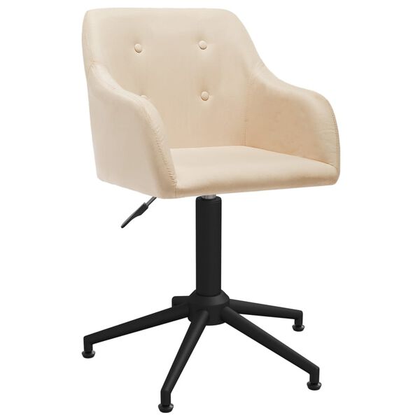 vidaXL Esszimmerst&uuml;hle 2 Stk. Drehbar Creme Stoff