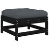 vidaXL 5-tlg. Garten-Lounge-Set mit Kissen Schwarz Massivholz