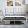 vidaXL Bettgestell mit Kopfteil Metall Wei&szlig; 135x190 cm