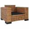 vidaXL Sessel mit Kissen Natürliches Rattan