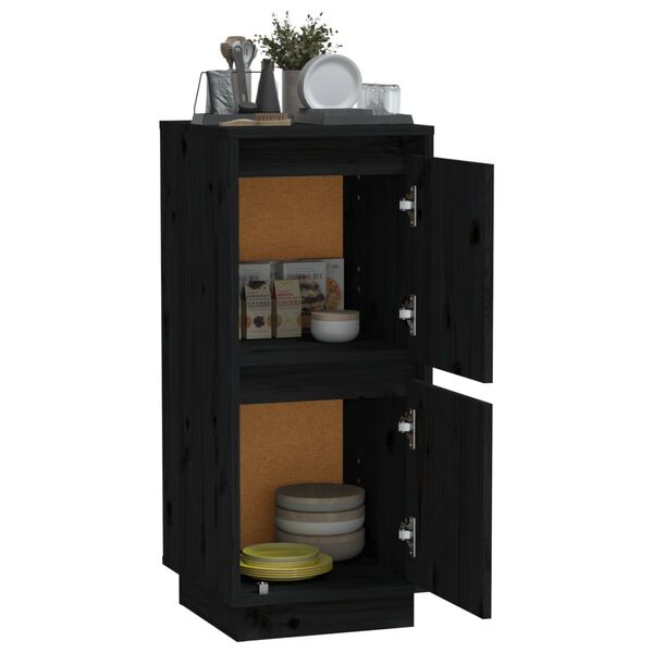 vidaXL Sideboard Schwarz 31,5x34x75 cm Massivholz Kiefer