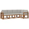 vidaXL Sofa Set mit Kissen 5 pcs Nat&uuml;rlich und Hellgrau