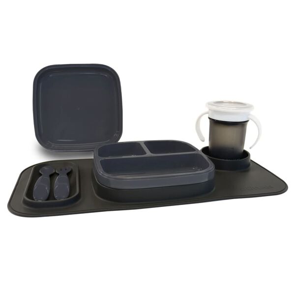 DERYAN Baby-Platzset Quuby Silikon Grau
