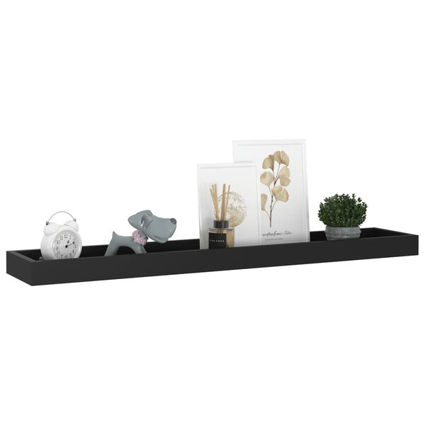 vidaXL 2 Stk. Wandregale Loggia 80x15x4 cm MDF Schwarz
