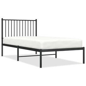 vidaXL Bettgestell mit Kopfteil Metall Schwarz 90x190 cm