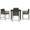 vidaXL Garten Essgruppe 5 pcs Grau Poly-Rattan