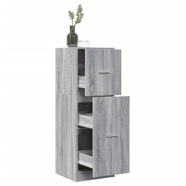 vidaXL Apothekerschrank Grau Sonoma 40x41x118 cm Holzwerkstoff