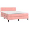 vidaXL Boxspringbett mit Matratze Rosa 140x190 cm Samt