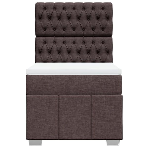 vidaXL Boxspringbett mit Matratze Dunkelbraun 90x190 cm Stoff