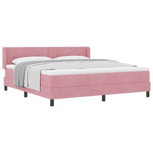vidaXL Boxspringbett mit Kopfteil Rosa 200 x 180 cm Samt