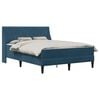 vidaXL Bettgestell mit Matratze mit Matratze Blau 140 x 190 cm Samt