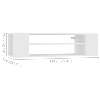 vidaXL TV-Hängeschrank Weiß 100x30x26,5 cm Holzwerkstoff