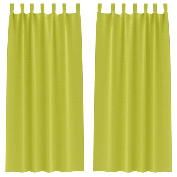 vidaXL Verdunkelungs-Vorh&auml;nge mit Ringen 2 pcs Gr&uuml;n 245 x 140 cm