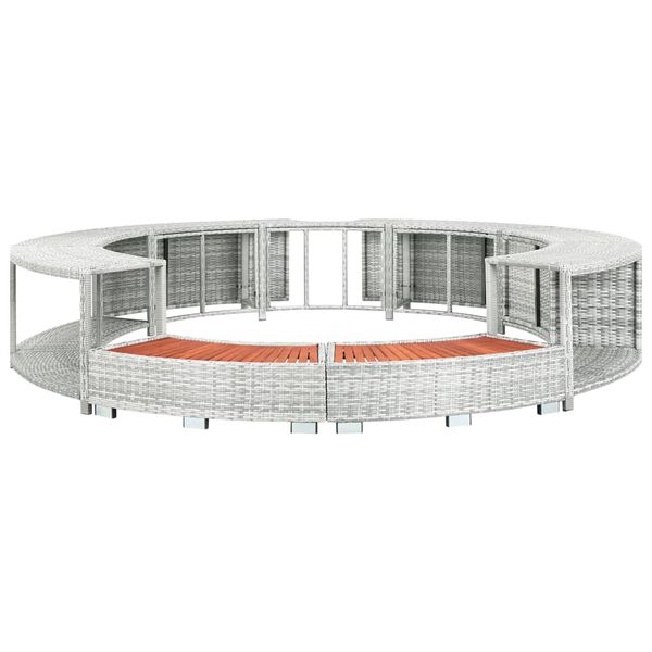 vidaXL Whirlpool-Umrandung Hellgrau Poly Rattan
