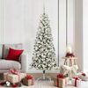 vidaXL K&uuml;nstlicher klappbarer Weihnachtsbaum Gr&uuml;n und Wei&szlig; 180 cm