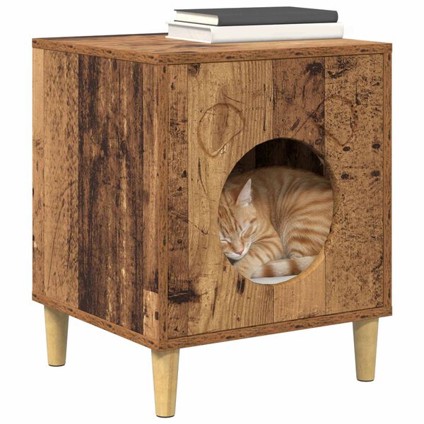 vidaXL Katzenhaus Altholz 42,5 x 40 x 53 cm Holzwerkstoff