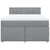 vidaXL Boxspringbett mit Matratze Hellgrau 160x200 cm Stoff