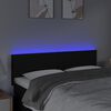 vidaXL LED Kopfteil Schwarz 144x5x78/88 cm Stoff