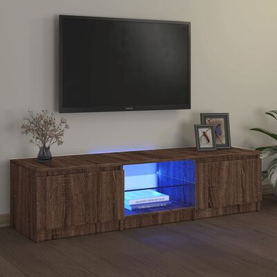 vidaXL TV-Schrank mit LED-Leuchten Braun Eichen-Optik 140x40x35,5 cm