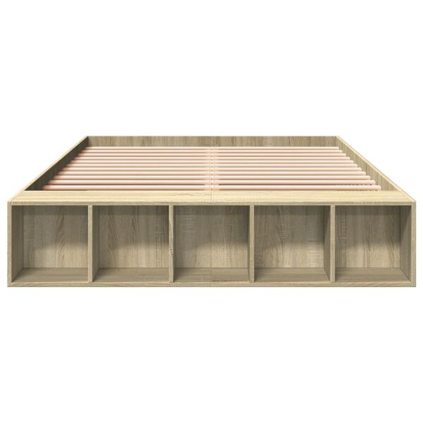 vidaXL Bettgestell Sonoma-Eiche 160x200 cm Holzwerkstoff