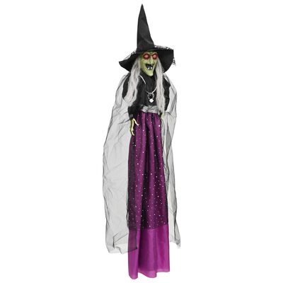 Halloween-Hexe SPOOKA zum Aufhängen, Lila, 30 x 133 cm