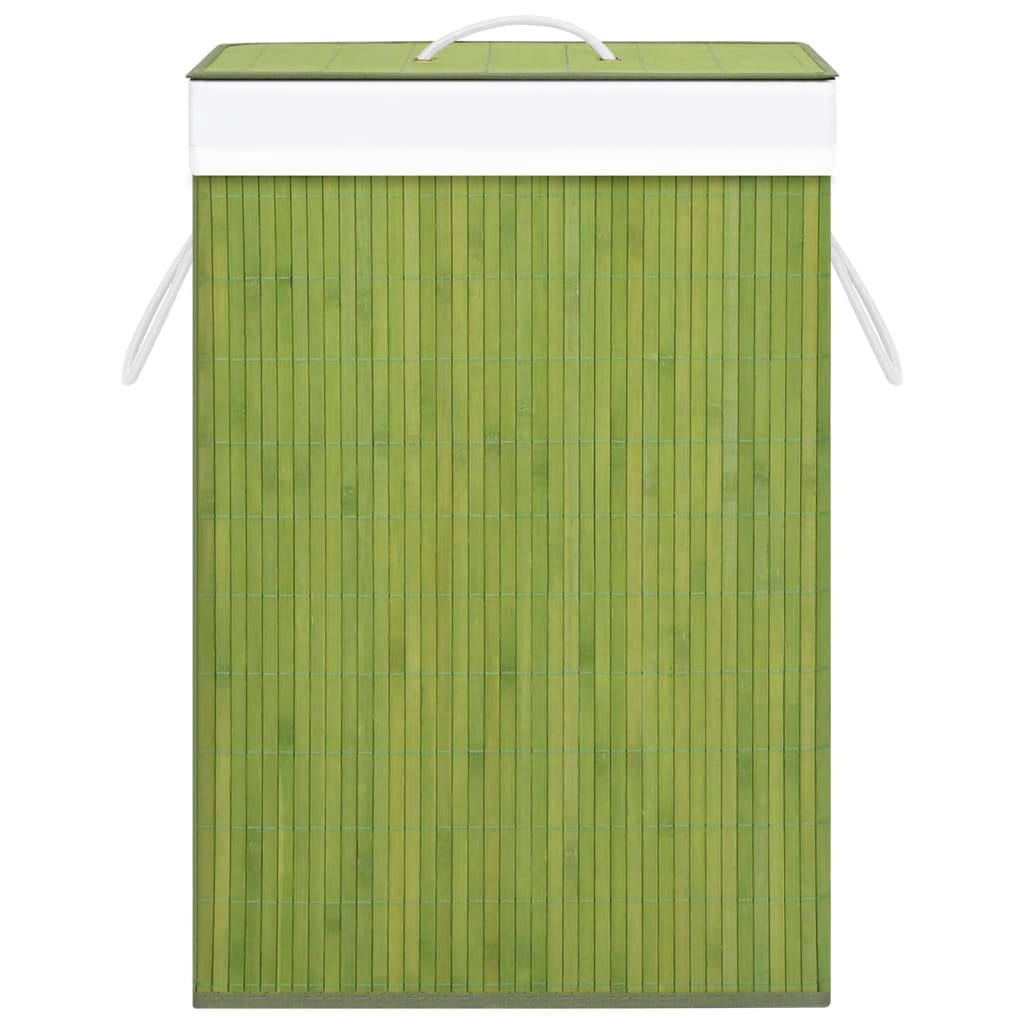 vidaXL Bambus-Wäschekorb mit 1 Fach Grün