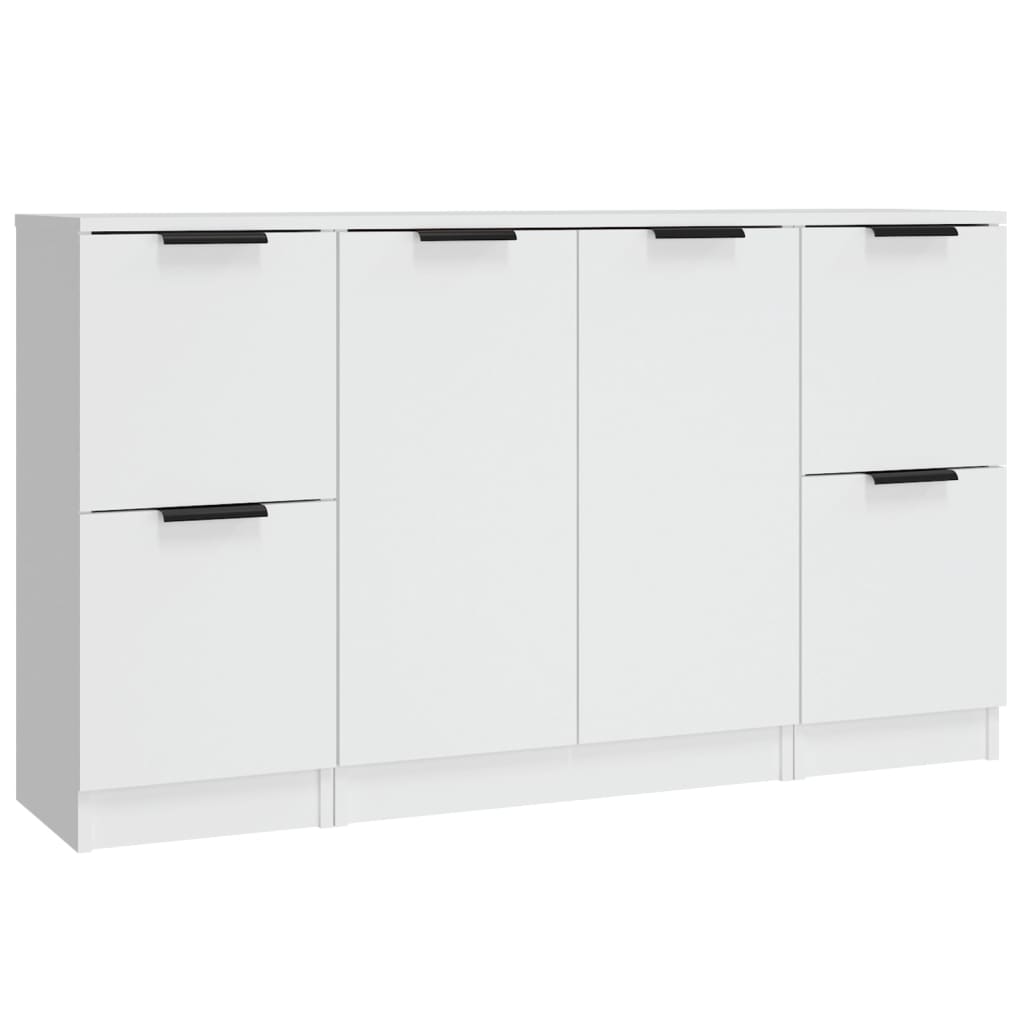 vidaXL Sideboards 3 Stk. Weiß Holzwerkstoff