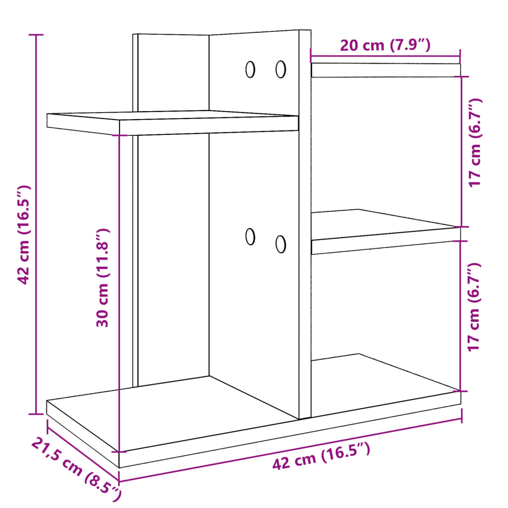 vidaXL Schreibtisch-Organizer Weiß 42x21,5x42 cm Holzwerkstoff