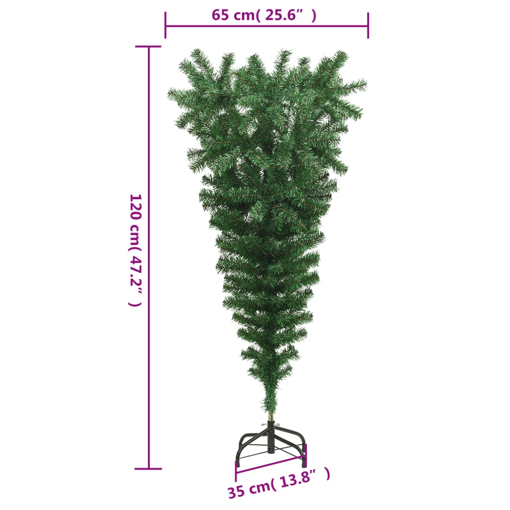 vidaXL Künstlicher Weihnachtsbaum mit Ständer Umgekehrt Grün 120 cm