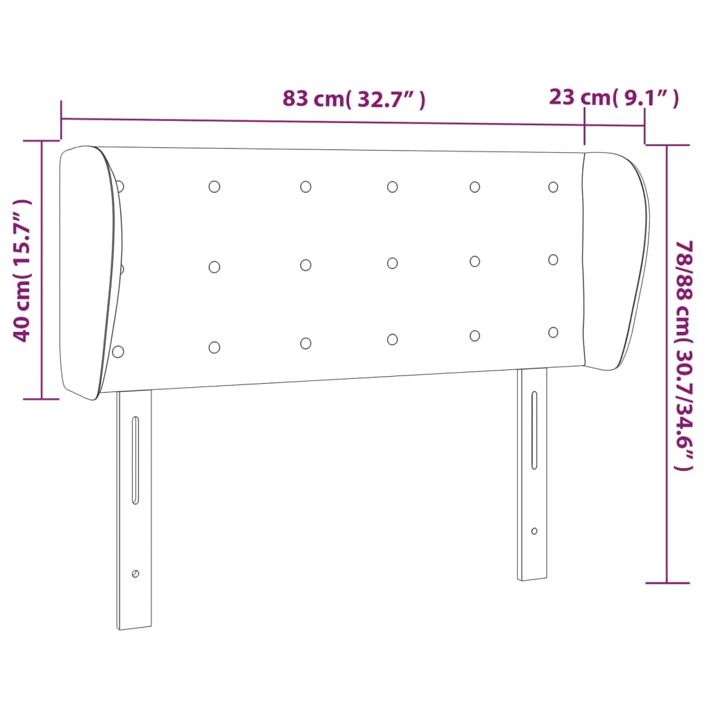 vidaXL Kopfteil mit Ohren Weiß 83x23x78/88 cm Kunstleder