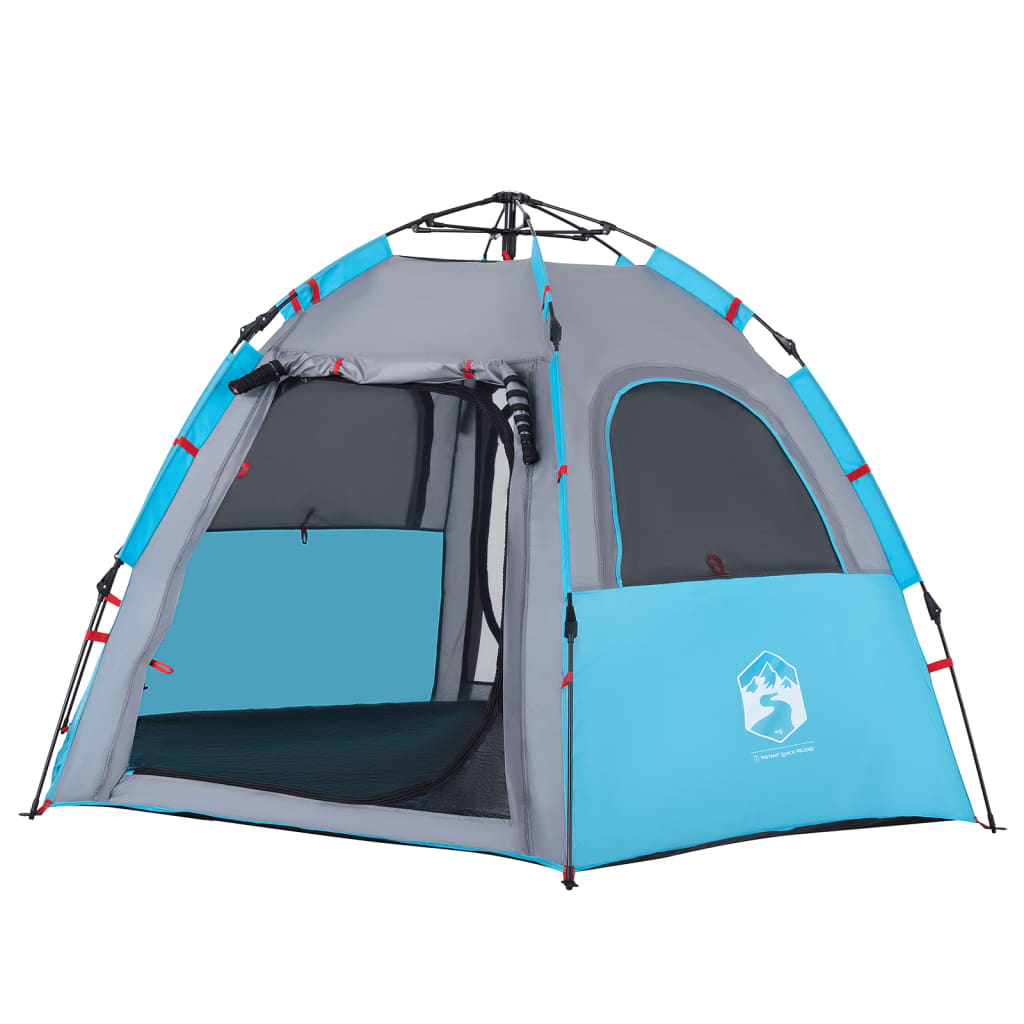 vidaXL Campingzelt 4 Personen Blau Quick Release