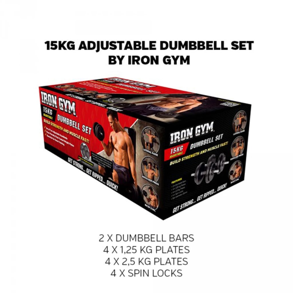 Iron Gym Einstellbares Kurzhantel-Set 15 kg IRG031
