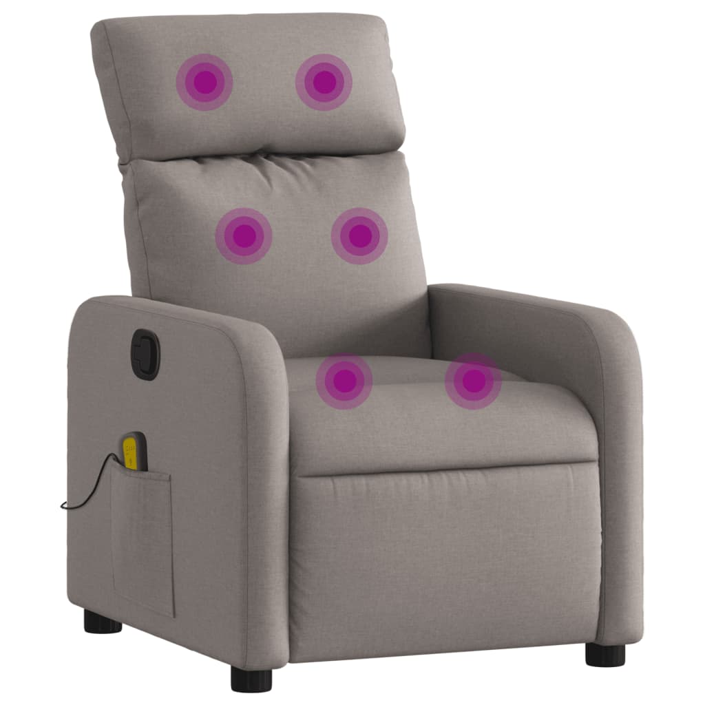 vidaXL Massagesessel Taupe Stoff