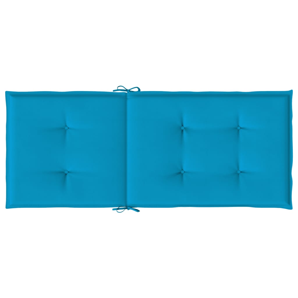 vidaXL Gartenstuhlauflagen für Hochlehner 2 Stk. Blau 120x50x3cm Stoff