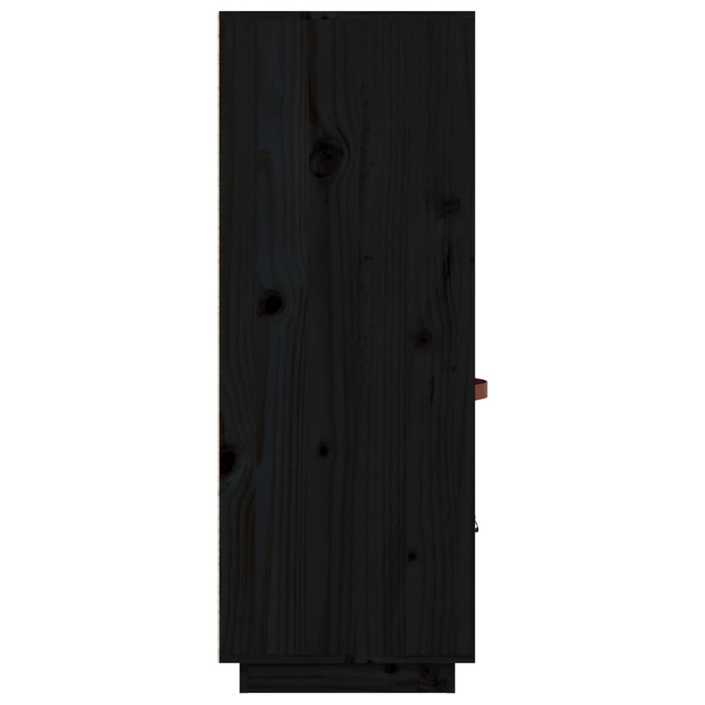 vidaXL Highboard Schwarz 67x40x108,5 cm Massivholz Kiefer