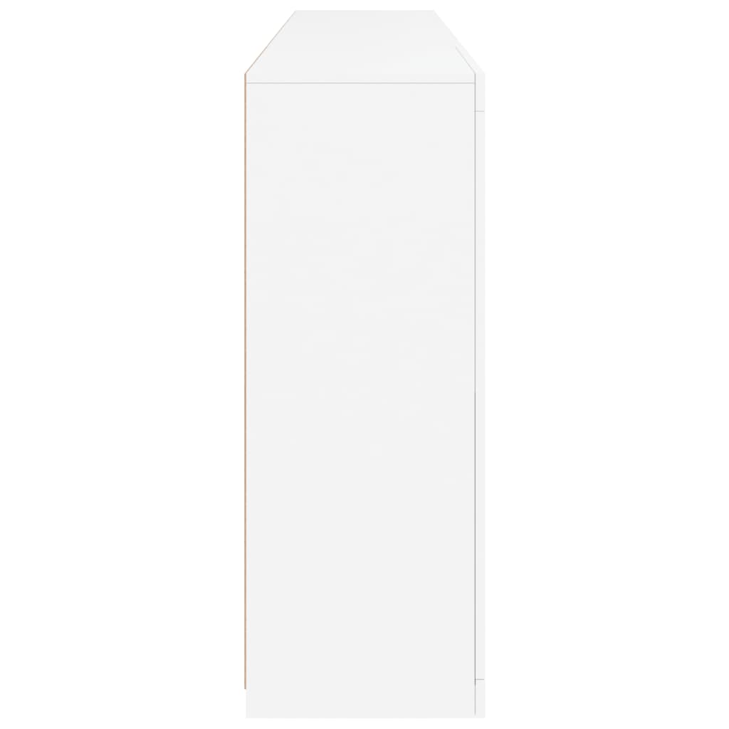 vidaXL Sideboard mit LED-Leuchten Weiß 202x37x100 cm