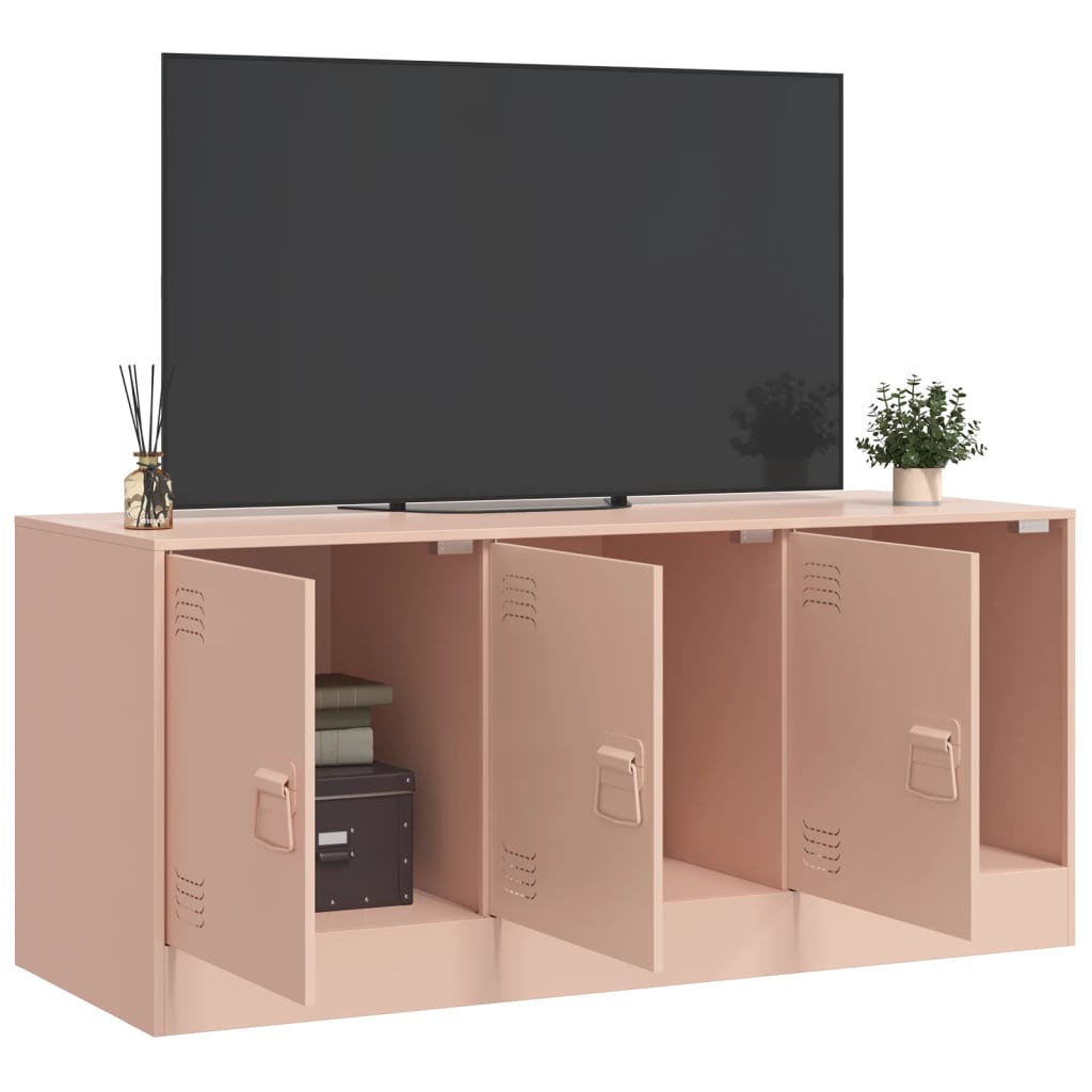 vidaXL TV-Schrank Rosa 99x39x44 cm Stahl