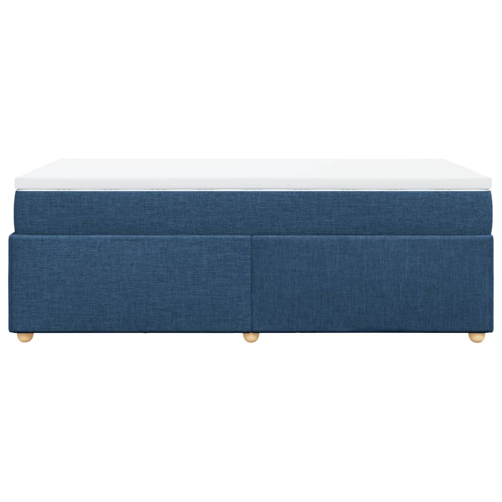 vidaXL Boxspringbett mit Matratze Blau 90x200 cm Stoff