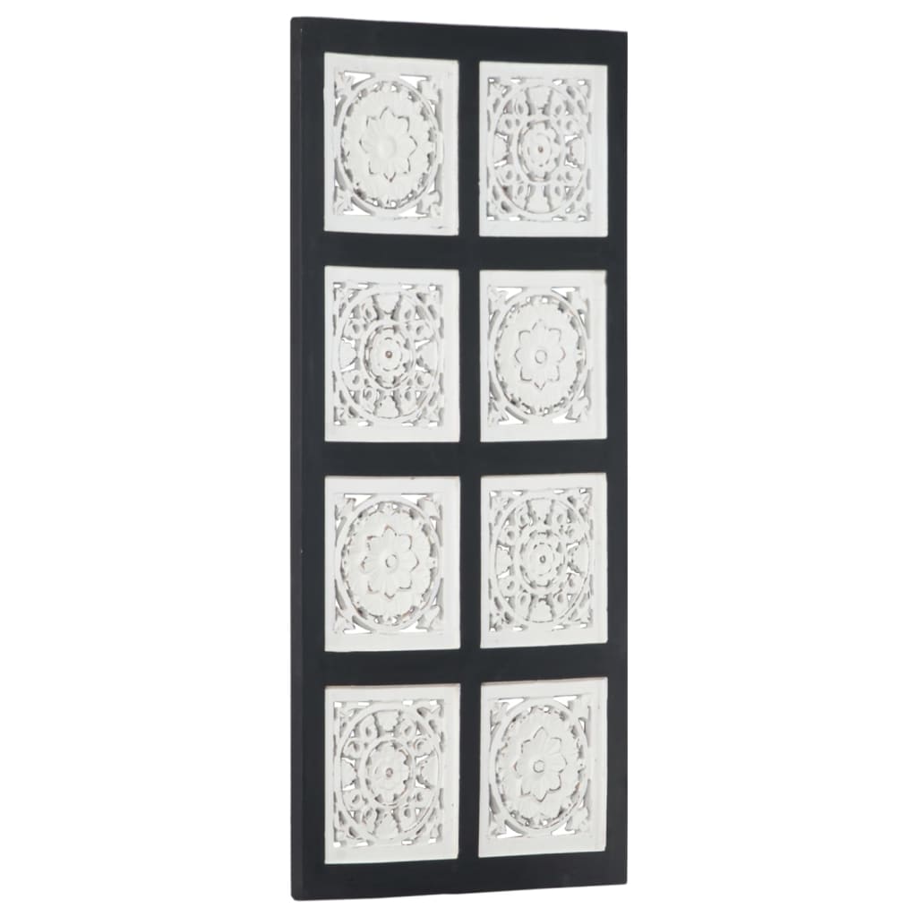 vidaXL Handgeschnitztes Wandpaneel MDF 40x80x1,5 cm Schwarz und Weiß