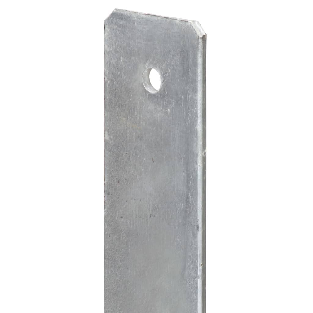 vidaXL Pfostenträger 6 Stk. Silbern 8×6×60 cm Verzinkter Stahl