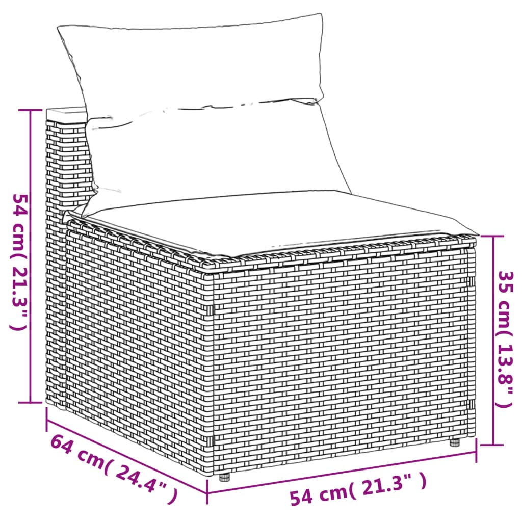 vidaXL 5tlg. Garten-Sofagarnitur mit Kissen Schwarz Poly Rattan Akazie