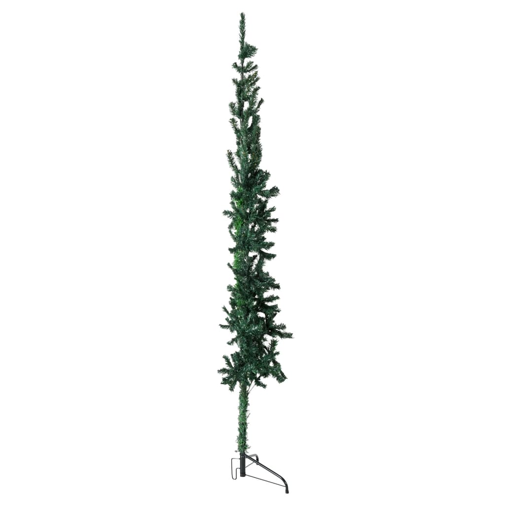 vidaXL Künstlicher Halb-Weihnachtsbaum mit Ständer Schlank Grün 210 cm